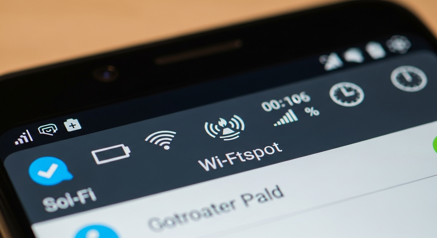 Biểu tượng Điểm phát sóng trên thanh thông báo của điện thoại Android