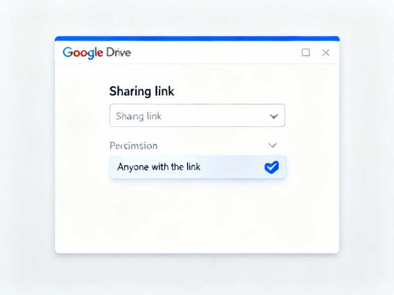 Cửa sổ chia sẻ của Google Drive, chỉ rõ cách đổi quyền thành "Bất kỳ ai có đường liên kết".