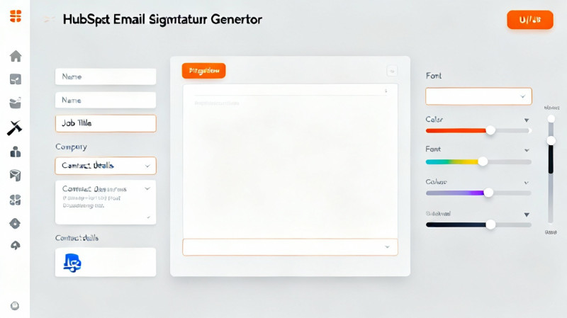 Giao diện của công cụ tạo chữ ký online HubSpot Email Signature Generator.