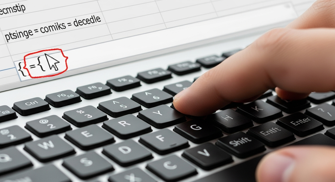 GIF ngắn mô tả hành động nhấn Ctrl + Shift + Enter và dấu ngoặc nhọn {} xuất hiện trên thanh công thức.