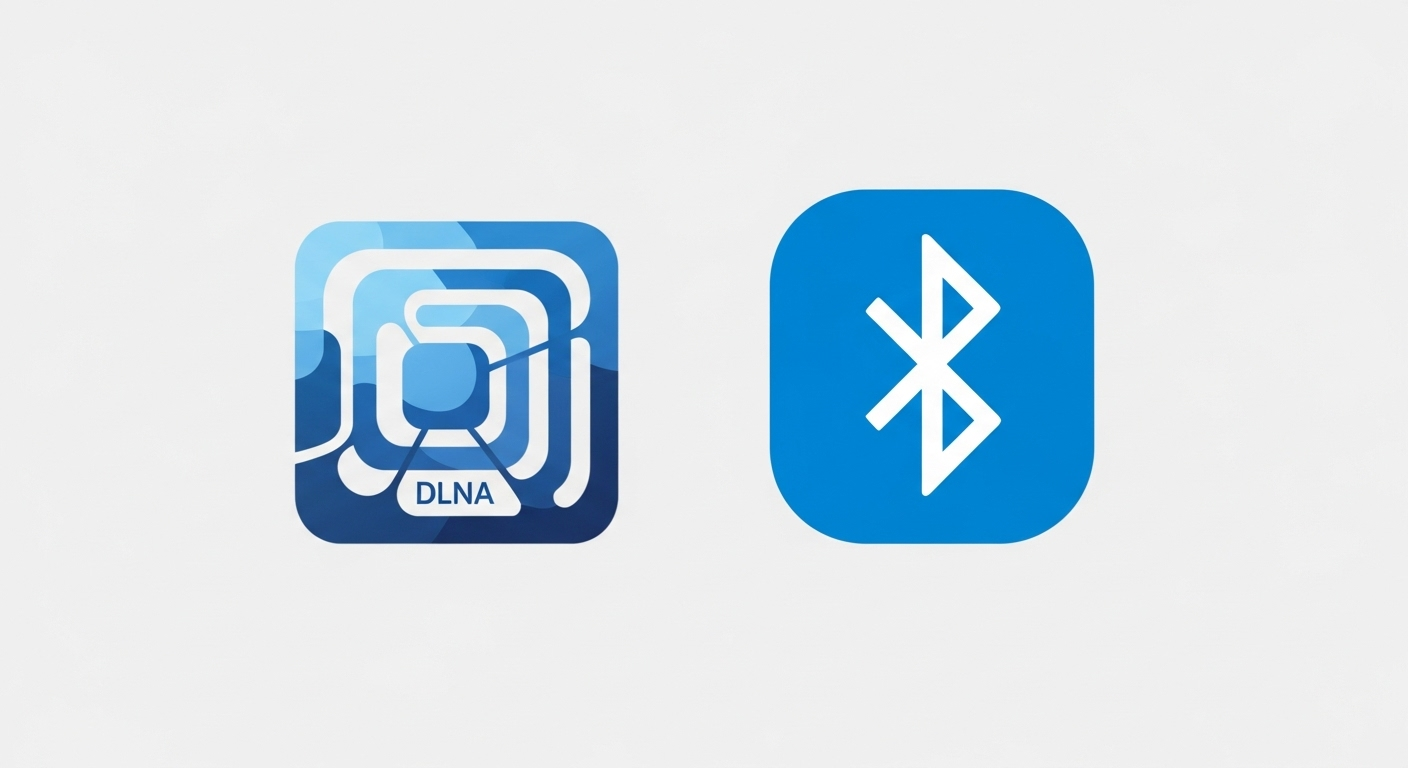 Icon đơn giản tượng trưng cho DLNA và Bluetooth