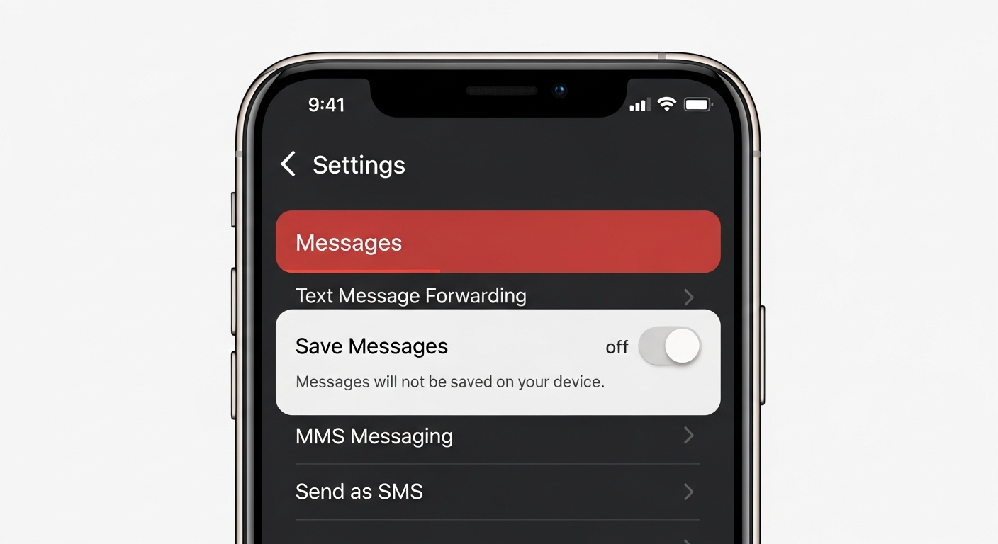 Màn hình cài đặt "Lưu tin nhắn" trong Cài đặt > Tin nhắn.