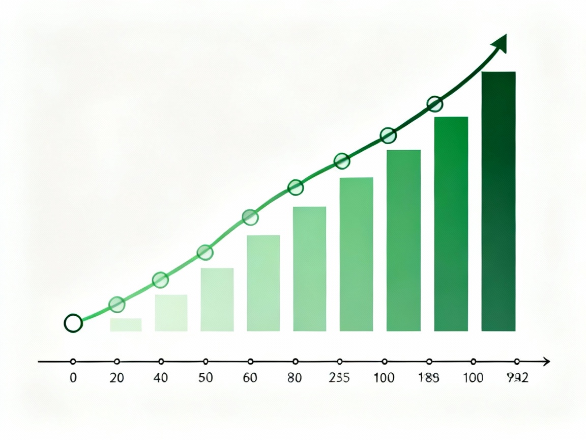 Sơ đồ minh họa sức mạnh của lãi kép qua thời gian.
