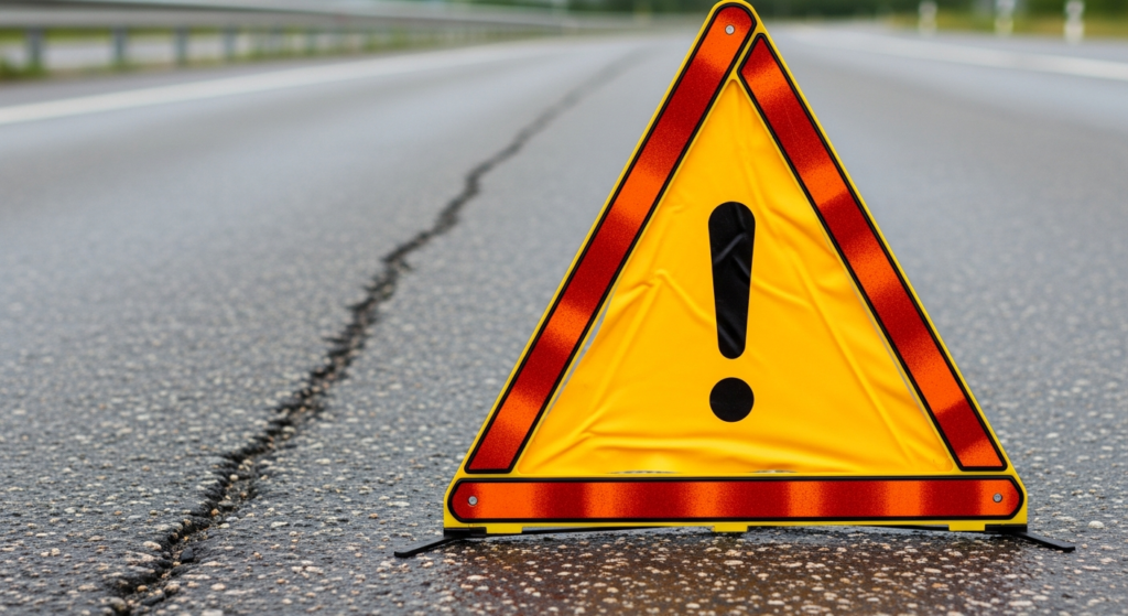 Biểu tượng hình tam giác cảnh báo màu vàng với dấu chấm than ở giữa. Biểu tượng hình tam giác cảnh báo màu vàng với dấu chấm than ở giữa.