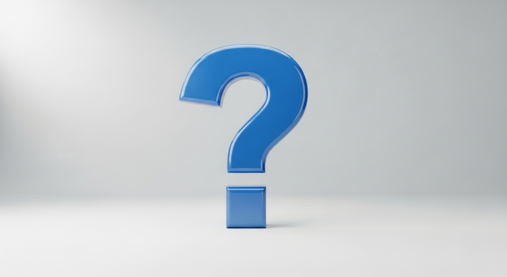 Một biểu tượng hình dấu hỏi lớn màu xanh. Một biểu tượng hình dấu hỏi lớn màu xanh.